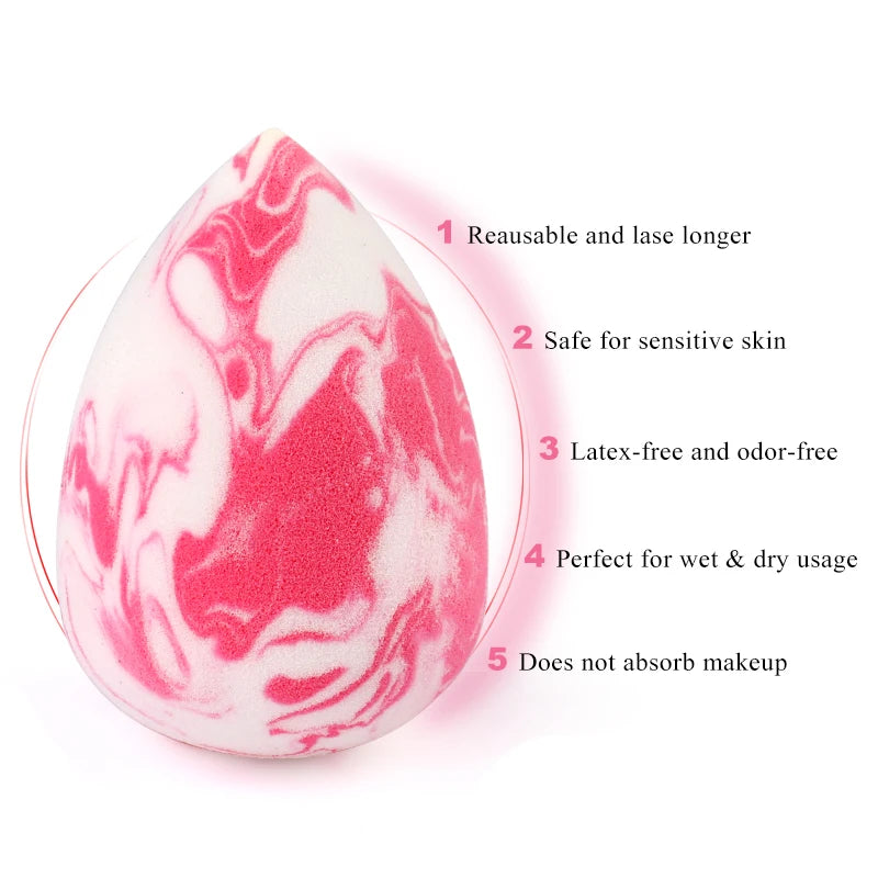 Wholesale Makeup Sponge Marbling Water-drop Shape Foundation Concealer Sponge Mix Powder Cosmetic Puff Make Up Blender