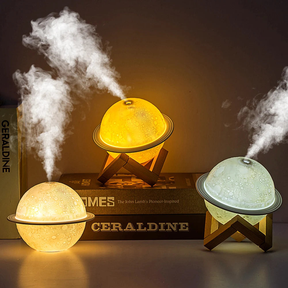 Air Humidifier Large-capacity 3D Moon Electric Aroma Diffuser