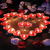 50Pcs Love Heart Shape Tealight Candles Romantic Love Candle Tea Lights